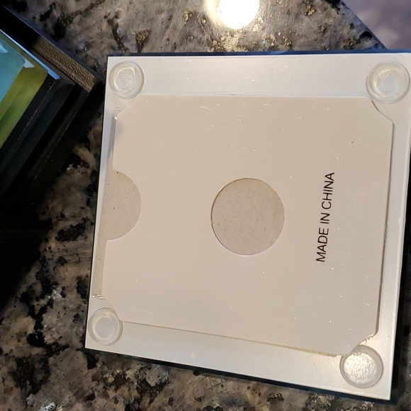 Sarah Peyton Home Glass Photo Coasters with wood holder NWOT - Picture 4 of 5